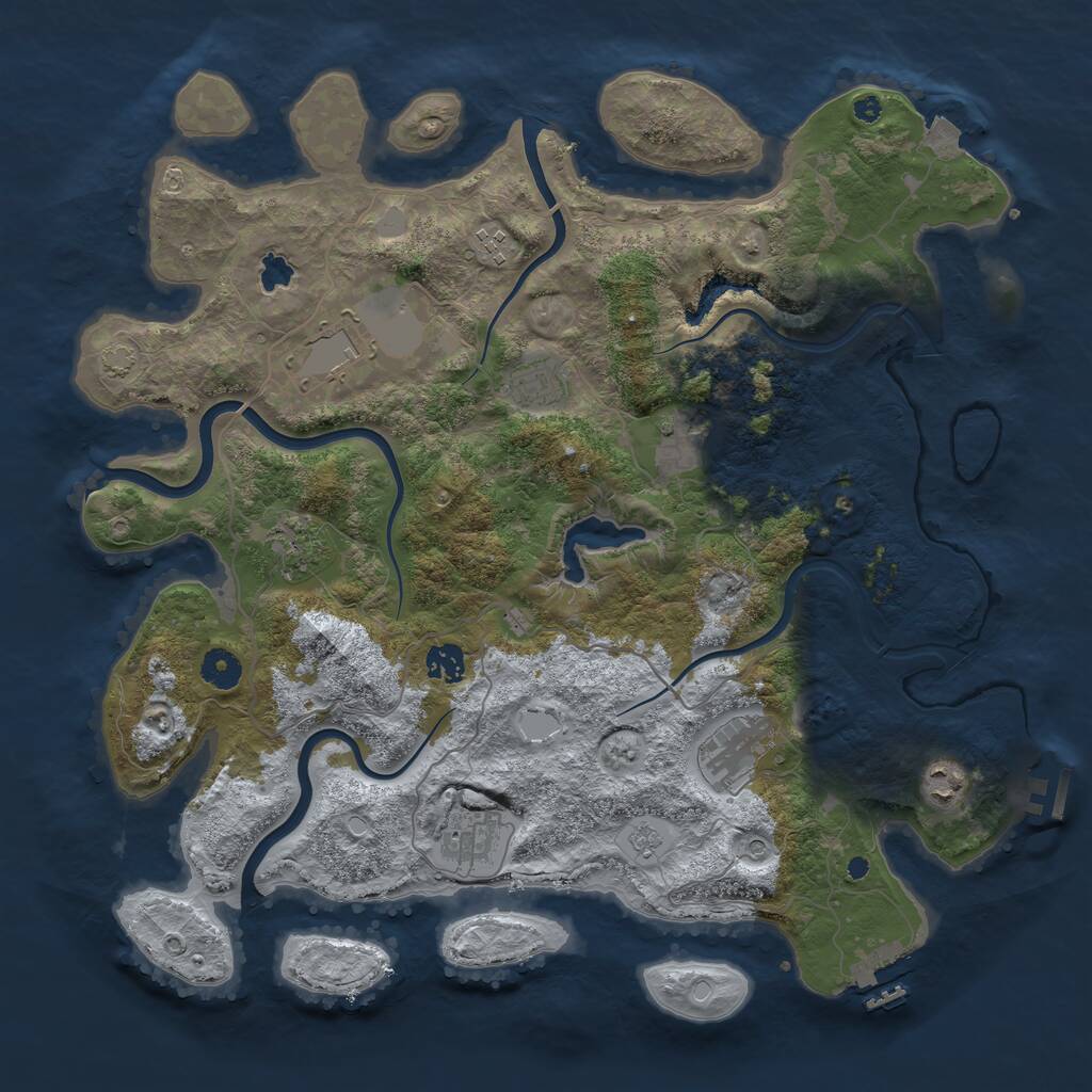 Rust Map: Procedural Map, Size: 4100, Seed: 43324519, 15 Monuments
