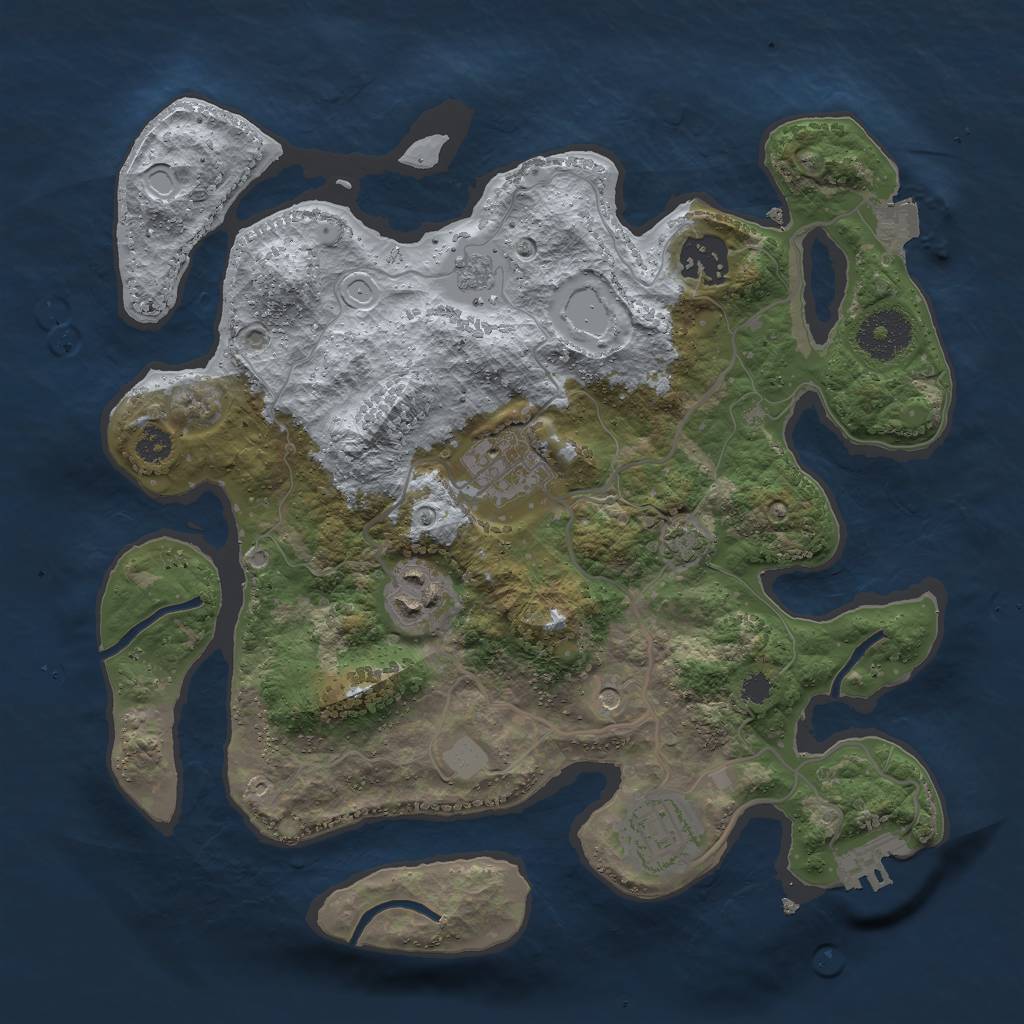 Rust Map: Procedural Map, Size: 3000, Seed: 28562, 11 Monuments