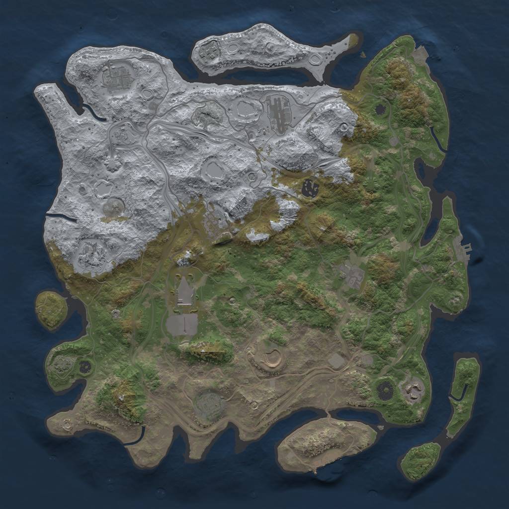 Rust Map: Procedural Map, Size: 4250, Seed: 1174769944, 19 Monuments