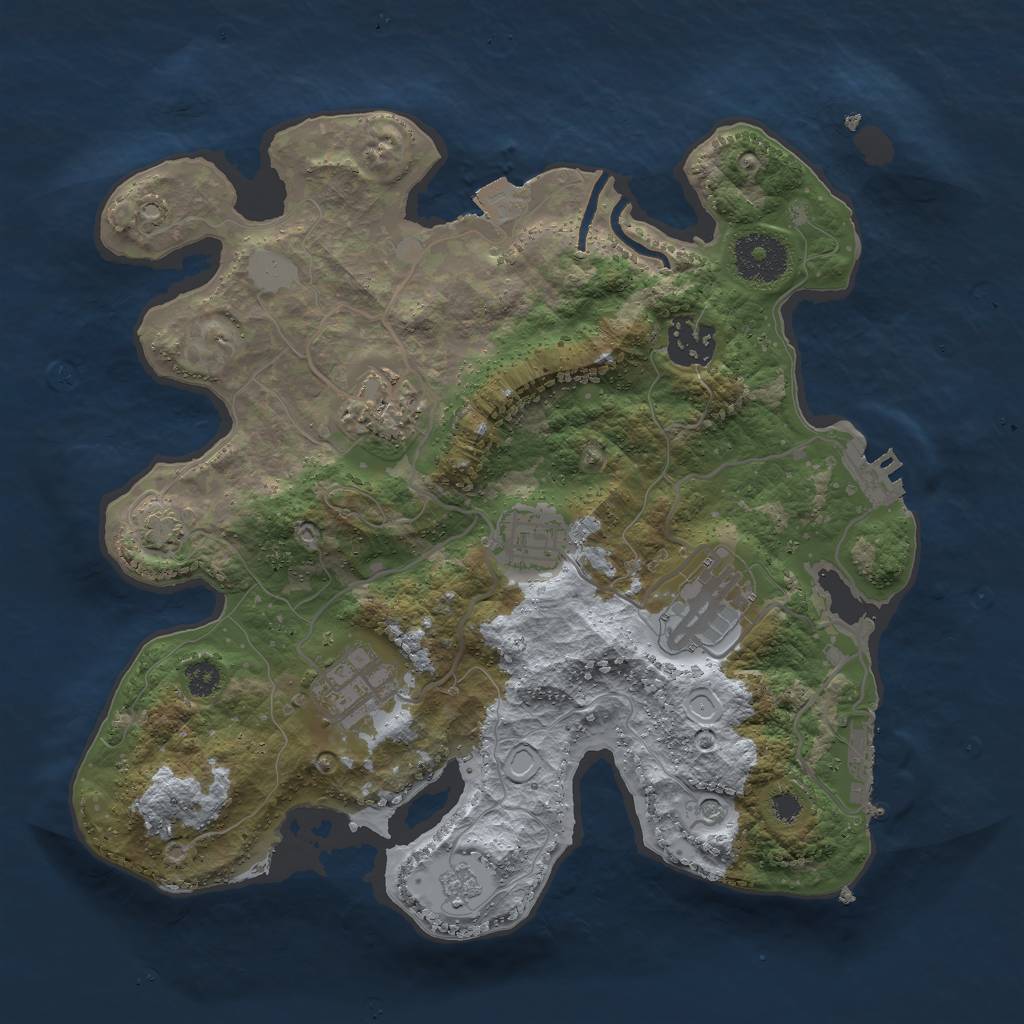 Rust Map: Procedural Map, Size: 3000, Seed: 1028477886, 13 Monuments