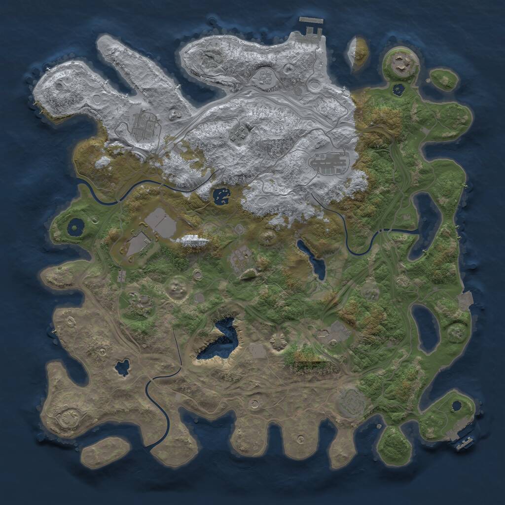 Rust Map: Procedural Map, Size: 4250, Seed: 104784878, 16 Monuments
