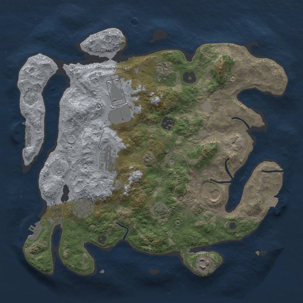 Rust Map: Procedural Map, Size: 3550, Seed: 29528314, 15 Monuments
