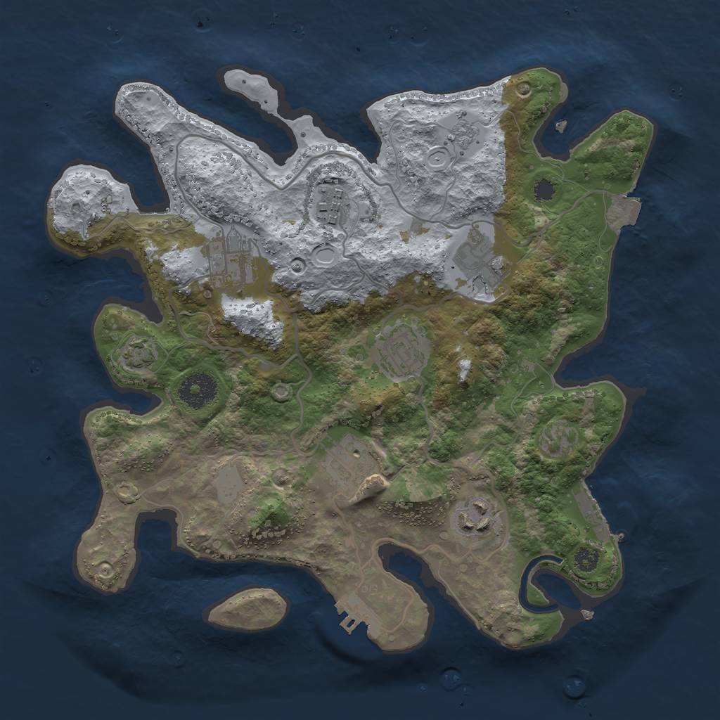 Rust Map: Procedural Map, Size: 3000, Seed: 678697820, 13 Monuments