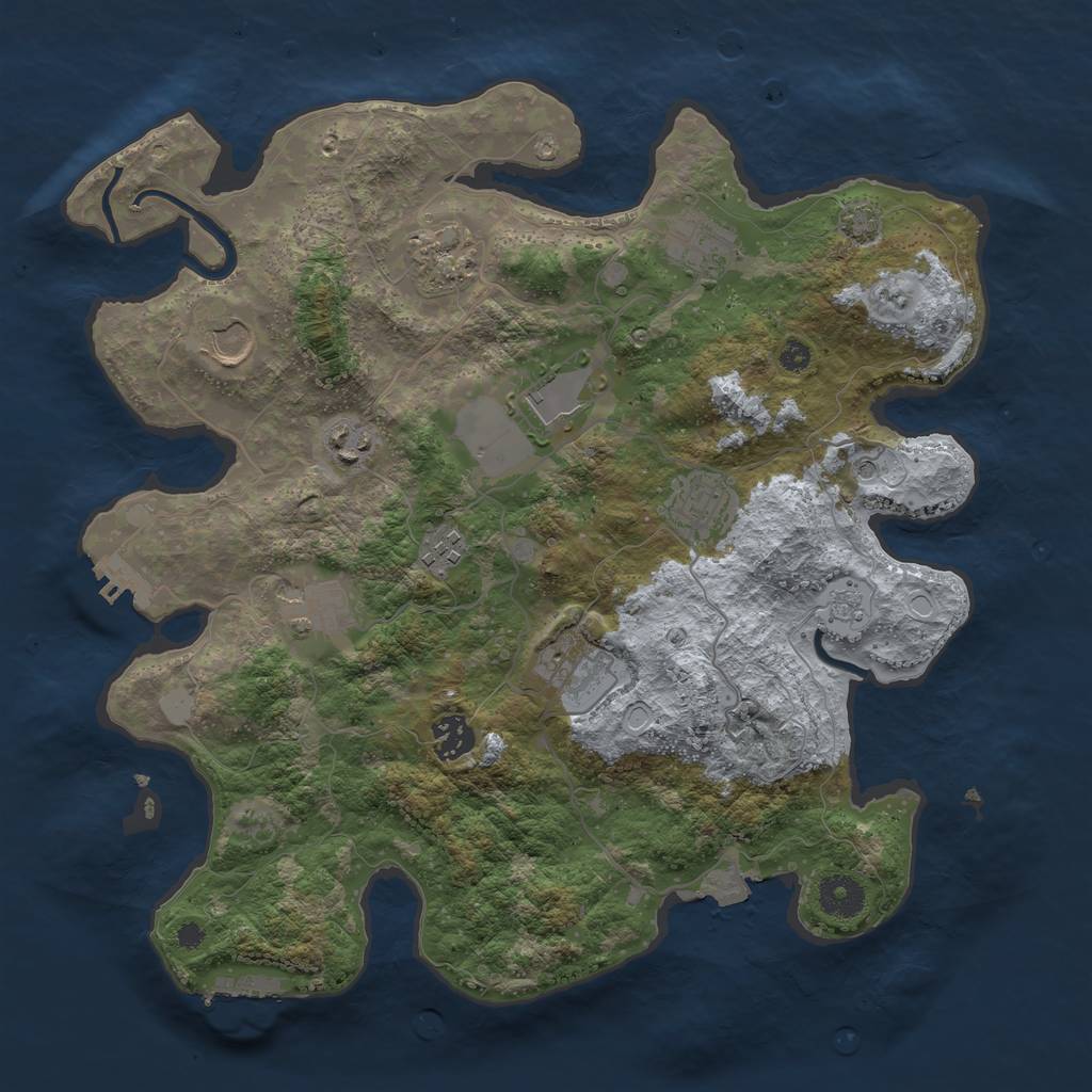 Rust Map: Procedural Map, Size: 3650, Seed: 41641737, 18 Monuments