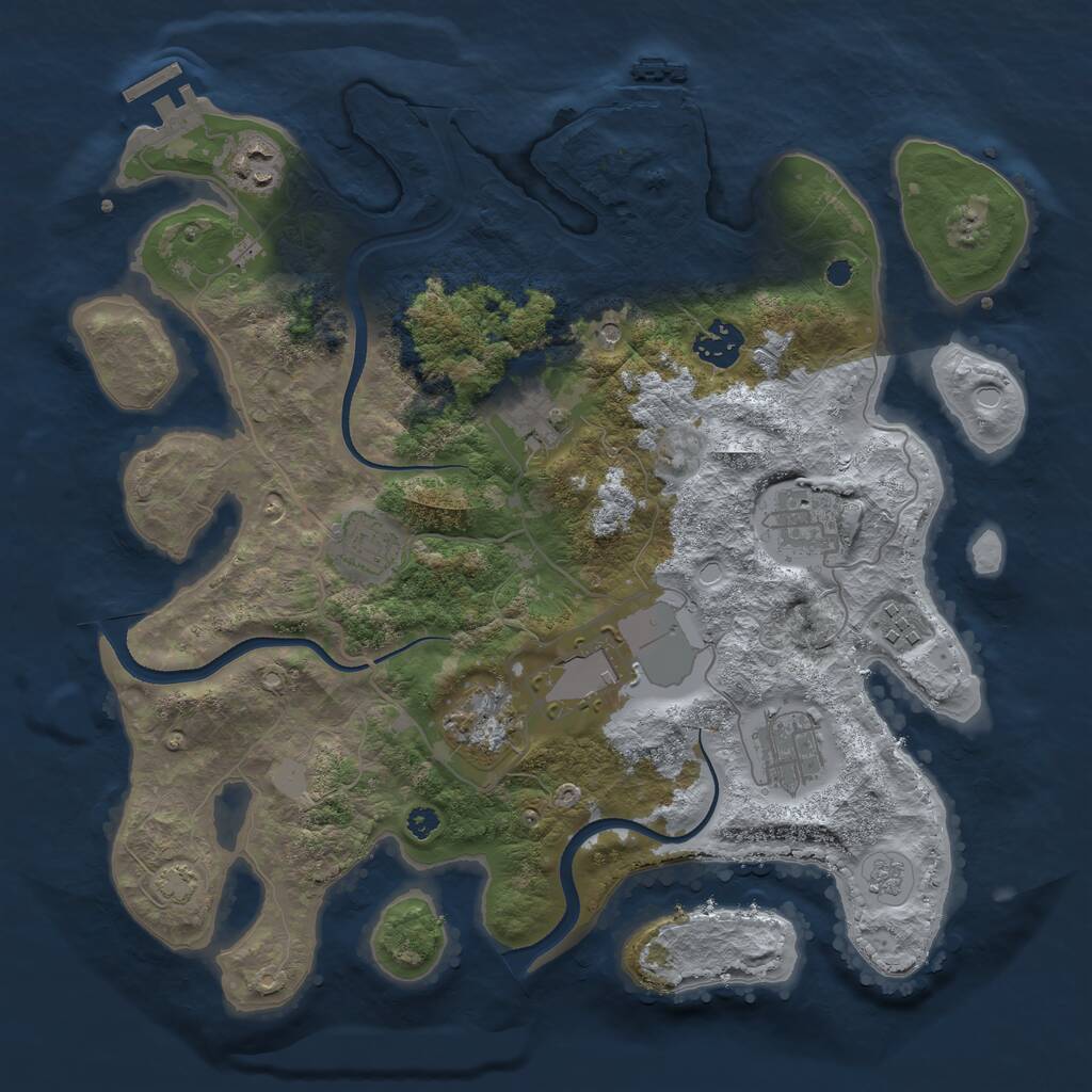 Rust Map: Procedural Map, Size: 3500, Seed: 349202429, 15 Monuments