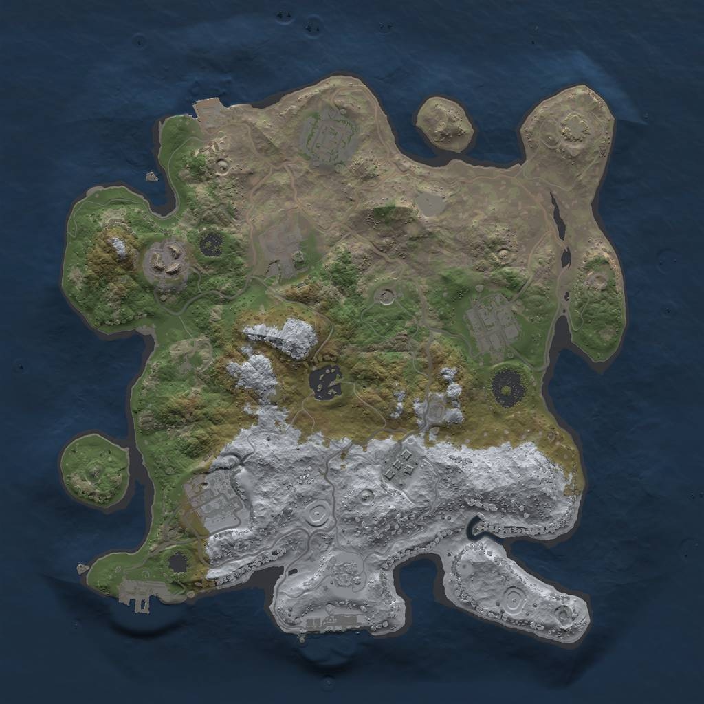 Rust Map: Procedural Map, Size: 3000, Seed: 1484564984, 15 Monuments