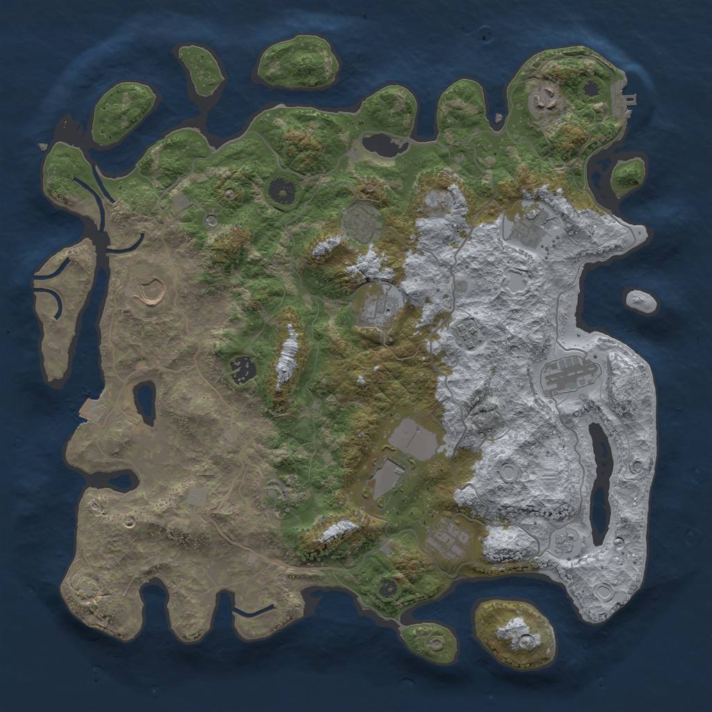 Rust Map: Procedural Map, Size: 4000, Seed: 88596376, 18 Monuments