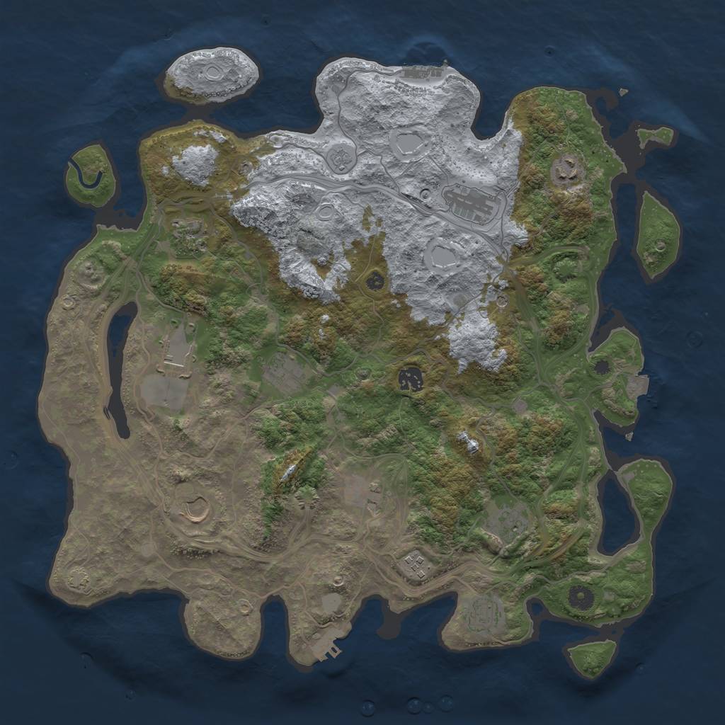 Rust Map: Procedural Map, Size: 4250, Seed: 1923, 19 Monuments