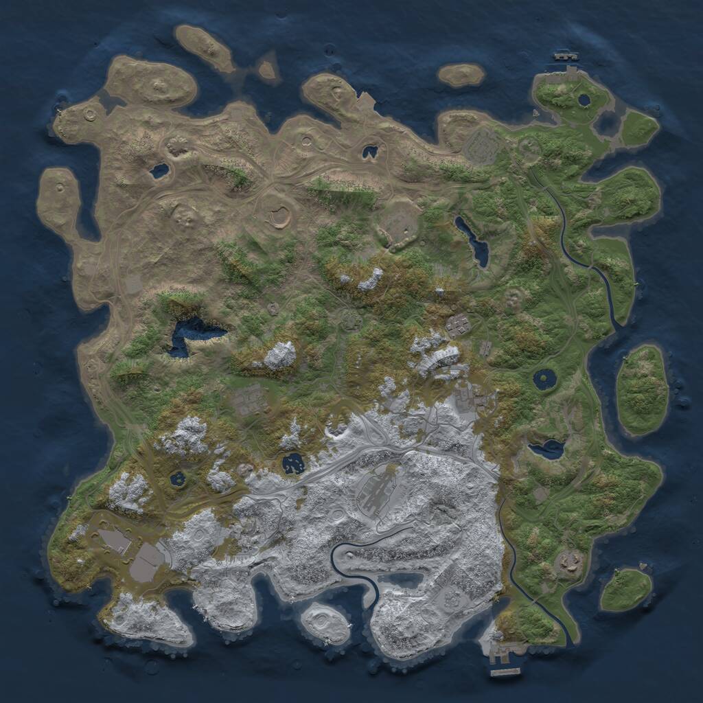 Rust Map: Procedural Map, Size: 4800, Seed: 299880298, 17 Monuments