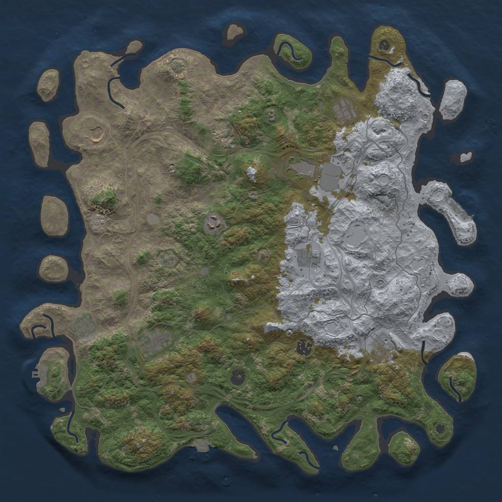 Rust Map: Procedural Map, Size: 4800, Seed: 2090808956, 19 Monuments