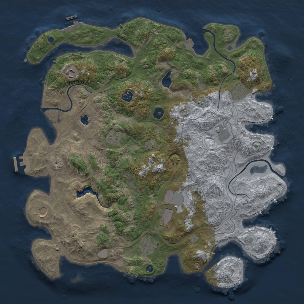 Rust Map: Procedural Map, Size: 4250, Seed: 1105267603, 15 Monuments