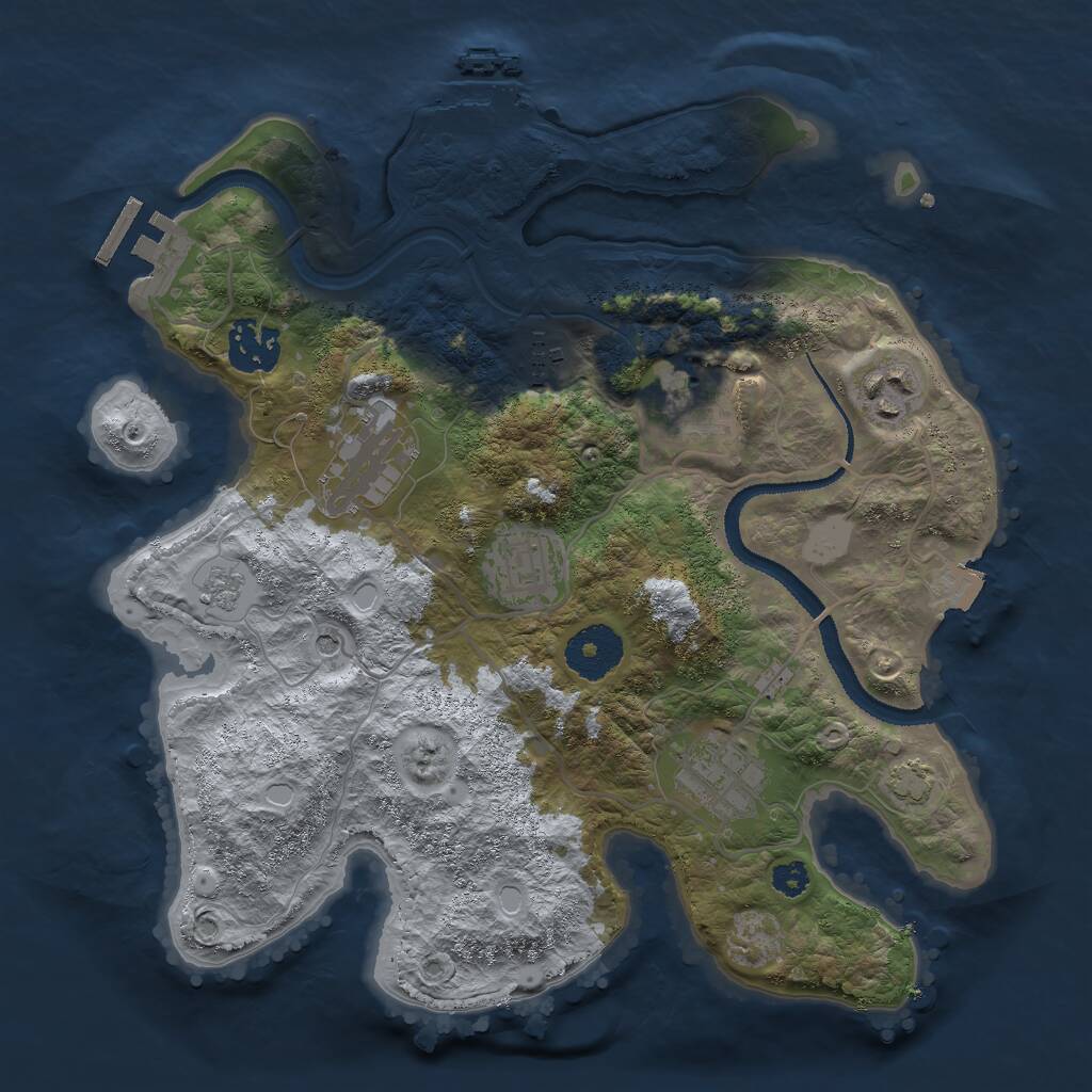 Rust Map: Procedural Map, Size: 3000, Seed: 2103388670, 13 Monuments
