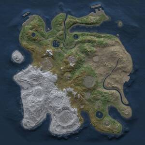 Thumbnail Rust Map: Procedural Map, Size: 3000, Seed: 2103388670, 10 Monuments