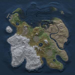 Thumbnail Rust Map: Procedural Map, Size: 3000, Seed: 2103388670, 13 Monuments