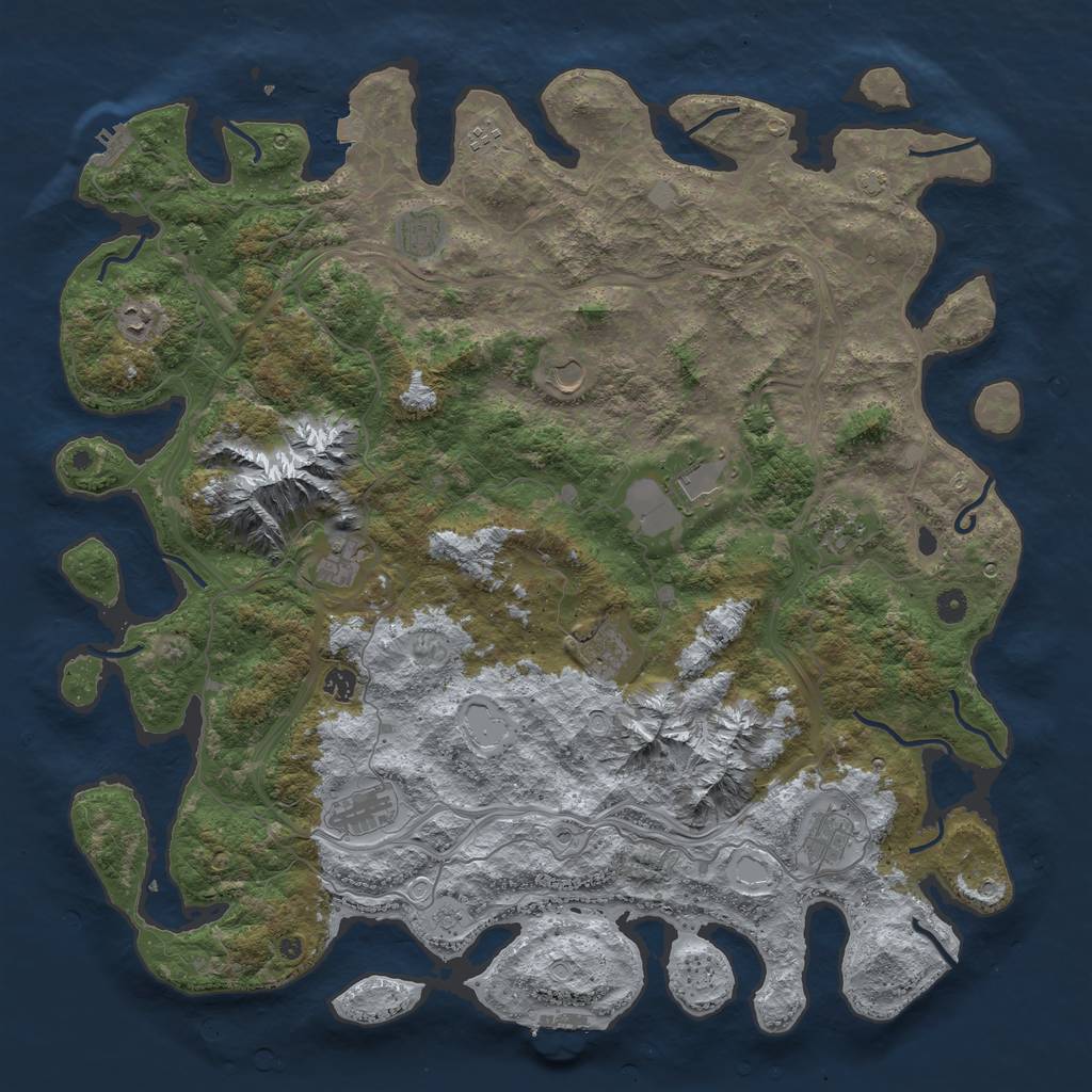 Rust Map: Procedural Map, Size: 5000, Seed: 1127162186, 19 Monuments