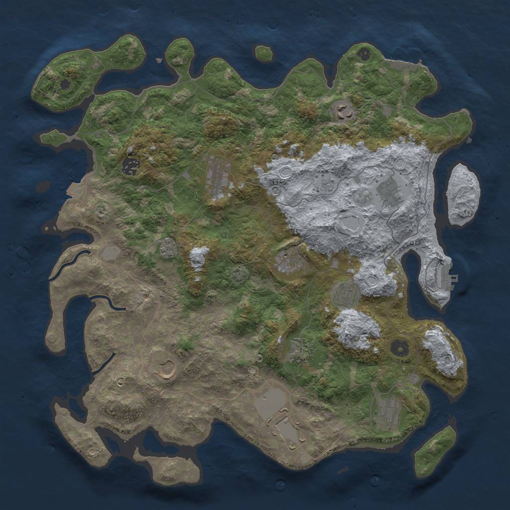 Rust Map: Procedural Map, Size: 4200, Seed: 1580768475, 19 Monuments