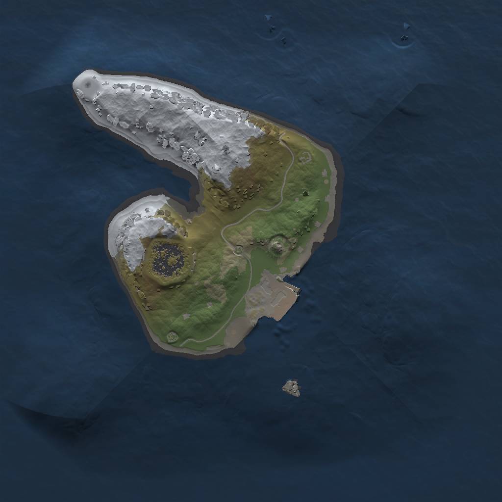 Rust Map: Procedural Map, Size: 1500, Seed: 1412, 3 Monuments