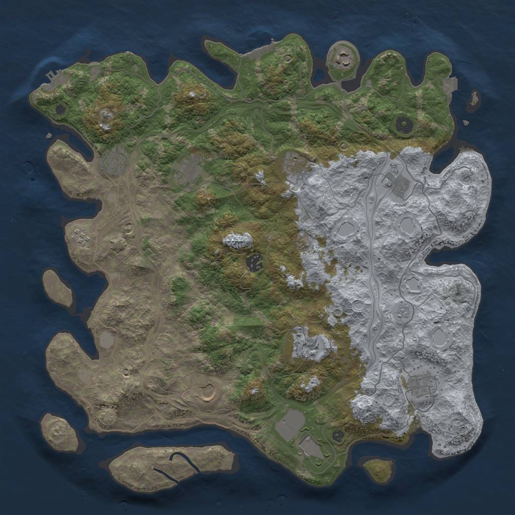 Rust Map: Procedural Map, Size: 4400, Seed: 91607146, 19 Monuments