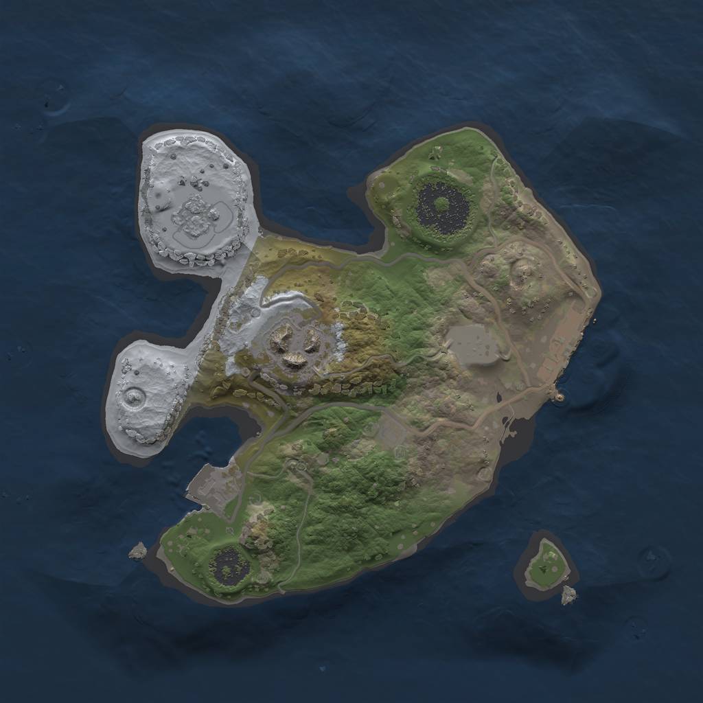 Rust Map: Procedural Map, Size: 2000, Seed: 2117045187, 6 Monuments
