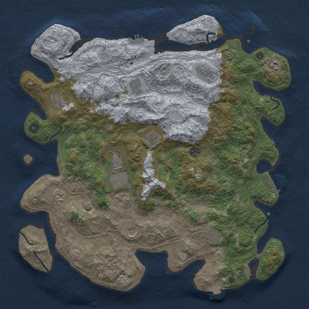 Rust Map: Procedural Map, Size: 4500, Seed: 119021857, 19 Monuments