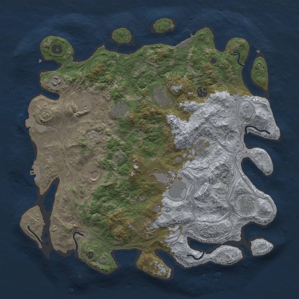 Rust Map: Procedural Map, Size: 4250, Seed: 1318565295, 19 Monuments