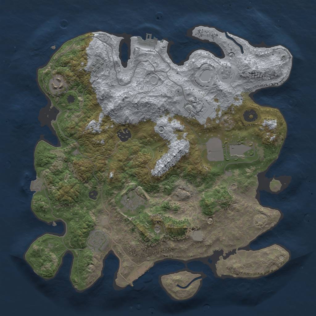 Rust Map: Procedural Map, Size: 3500, Seed: 495504943, 15 Monuments