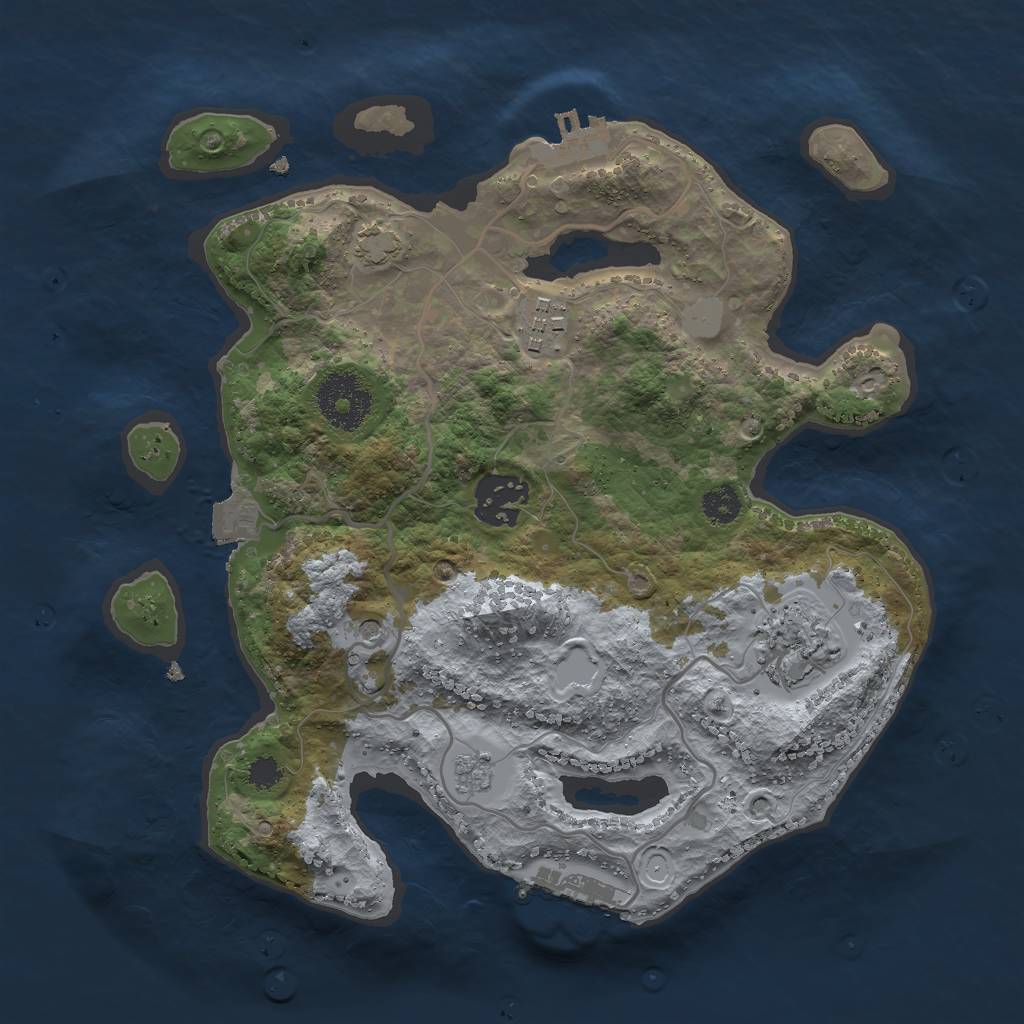 Rust Map: Procedural Map, Size: 2800, Seed: 779262037, 11 Monuments