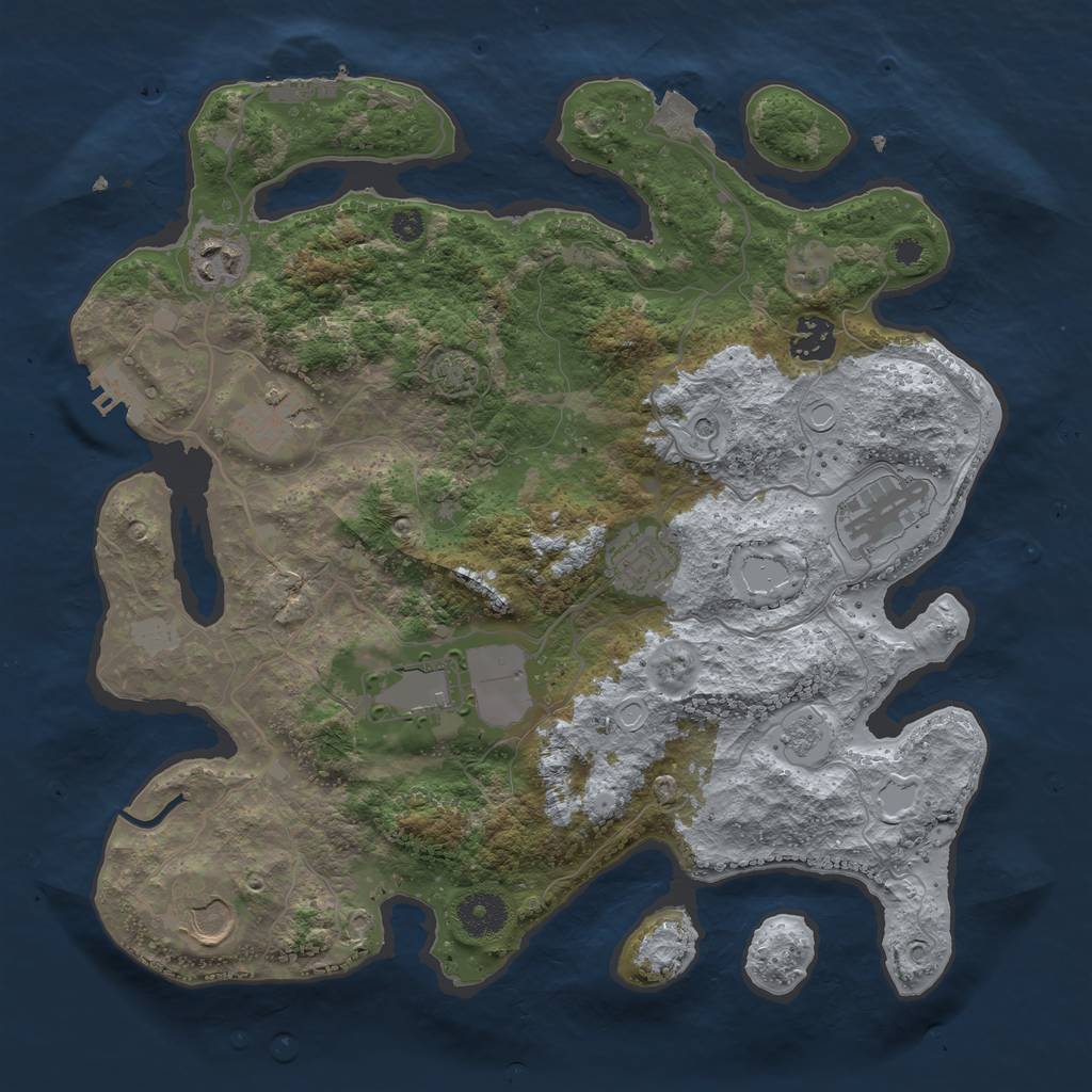 Rust Map: Procedural Map, Size: 3500, Seed: 12811606, 15 Monuments