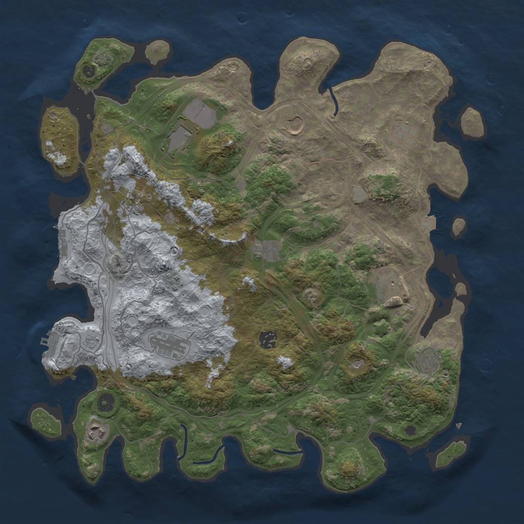 Rust Map: Procedural Map, Size: 4250, Seed: 46638938, 19 Monuments