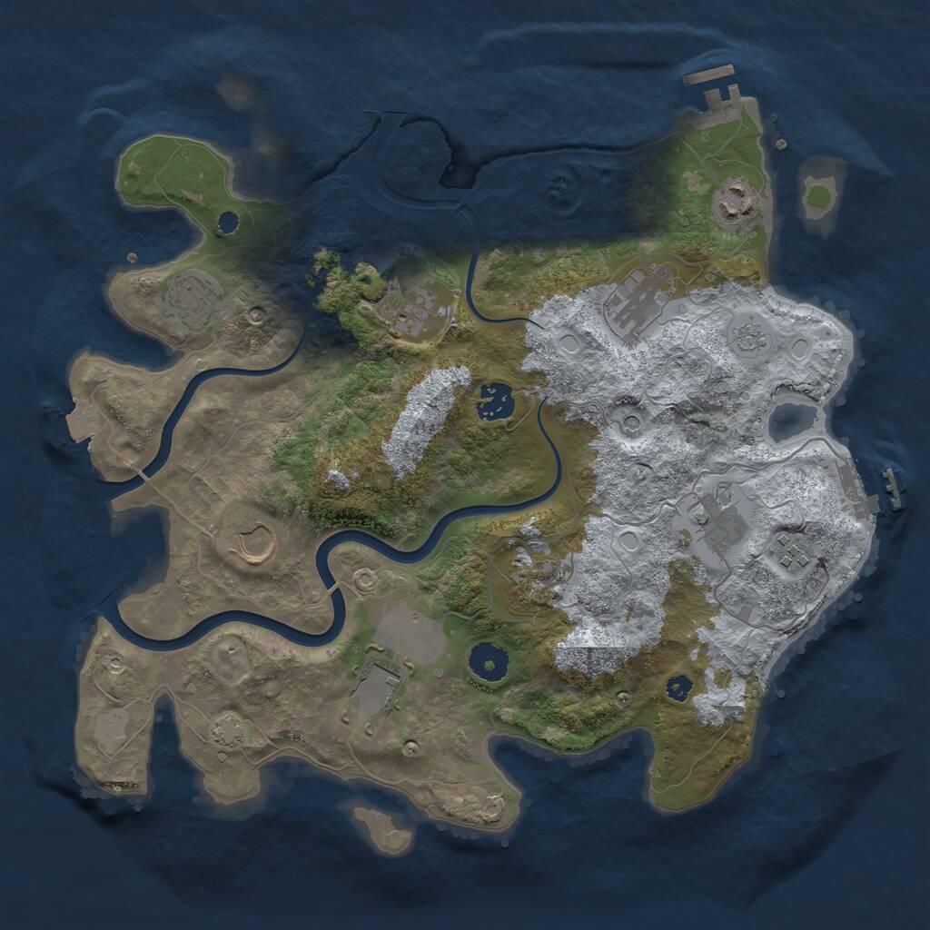 Rust Map: Procedural Map, Size: 3600, Seed: 4850119, 16 Monuments