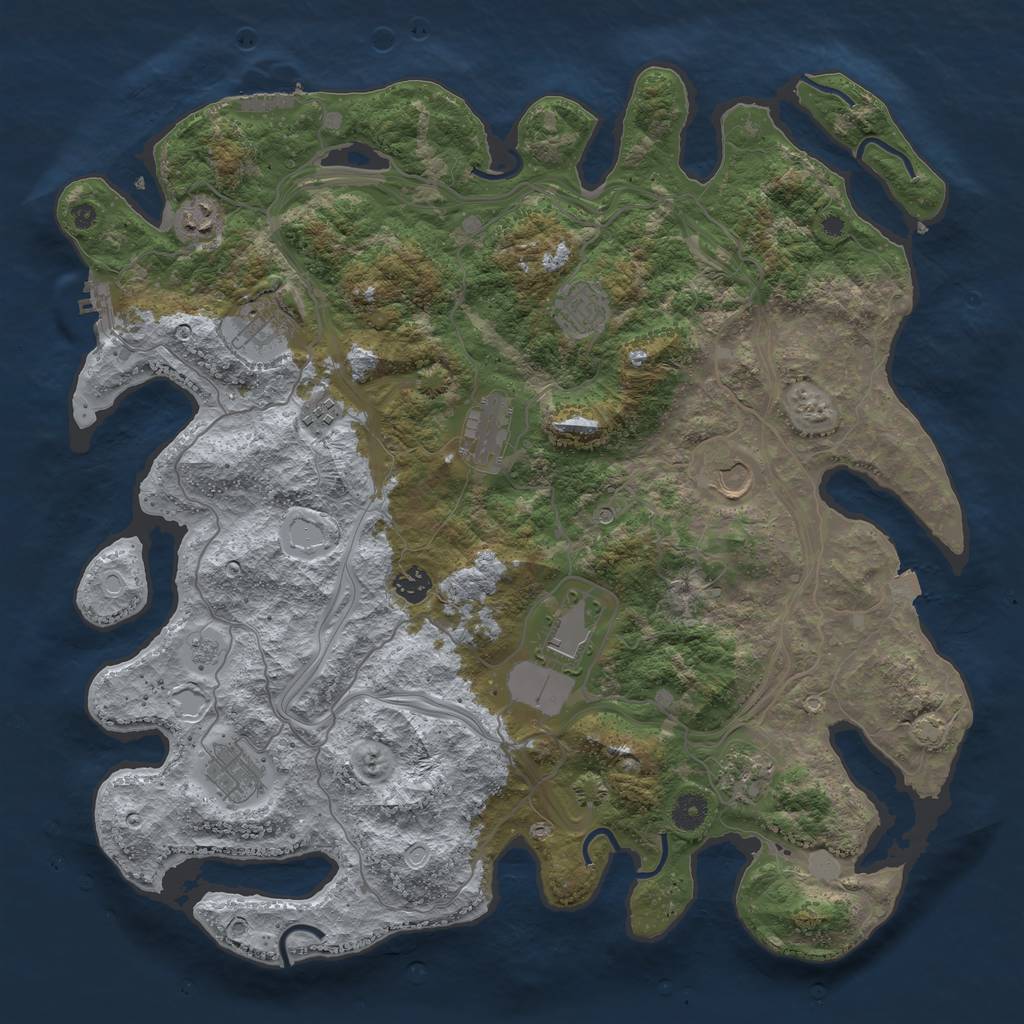 Rust Map: Procedural Map, Size: 4250, Seed: 23232323, 18 Monuments