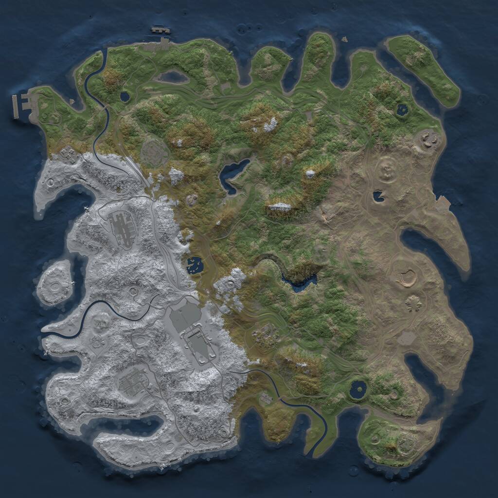 Rust Map: Procedural Map, Size: 4250, Seed: 23232323, 15 Monuments