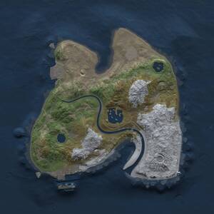 Thumbnail Rust Map: Procedural Map, Size: 2000, Seed: 8265, 3 Monuments