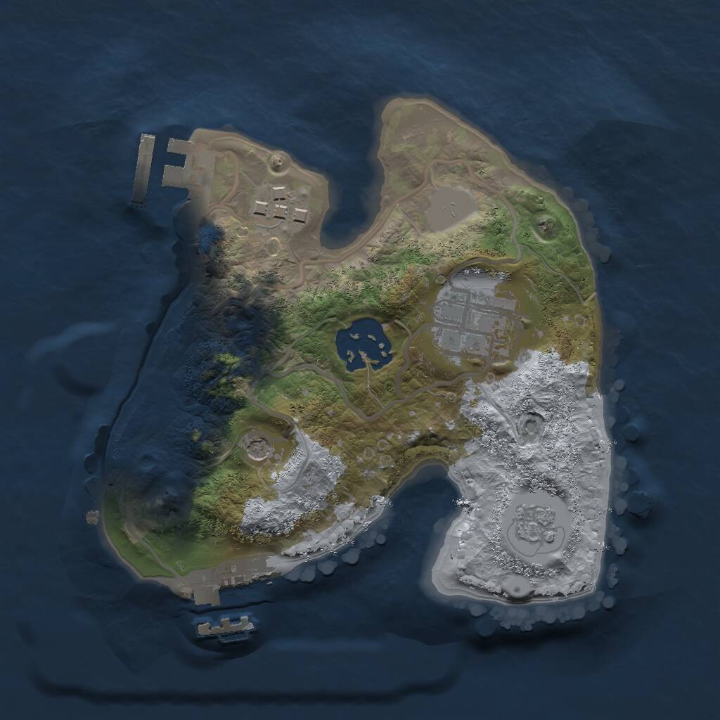 Rust Map: Procedural Map, Size: 2000, Seed: 8265, 8 Monuments