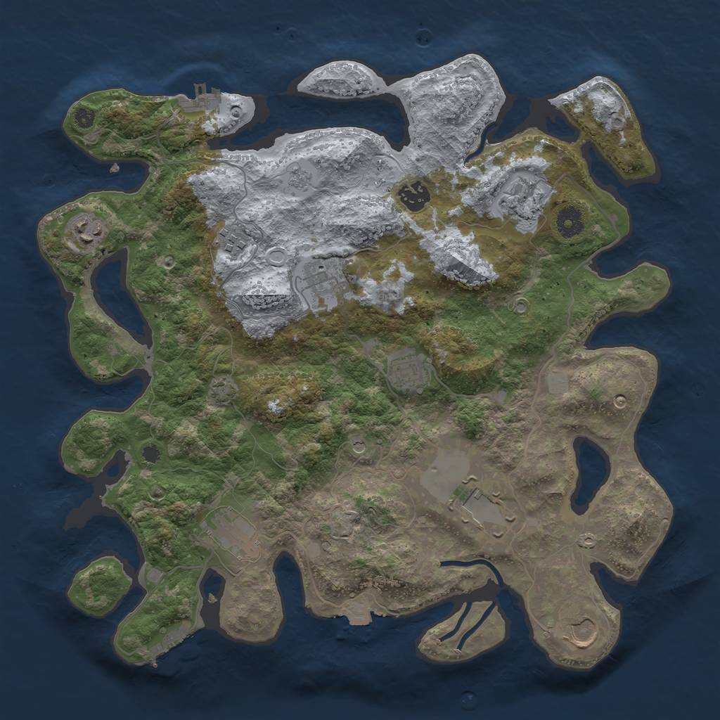Rust Map: Procedural Map, Size: 3700, Seed: 95427017, 17 Monuments