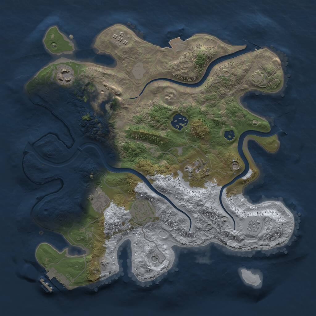 Rust Map: Procedural Map, Size: 3000, Seed: 1494859875, 12 Monuments