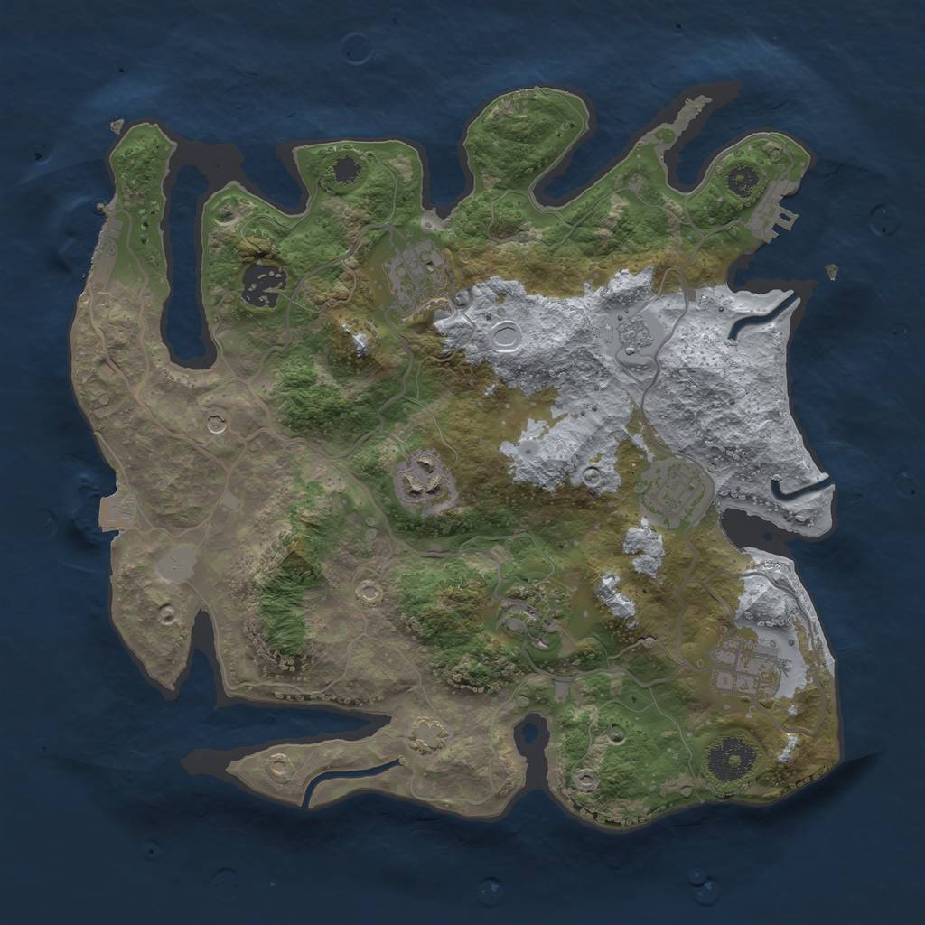 Rust Map: Procedural Map, Size: 3100, Seed: 922040605, 14 Monuments