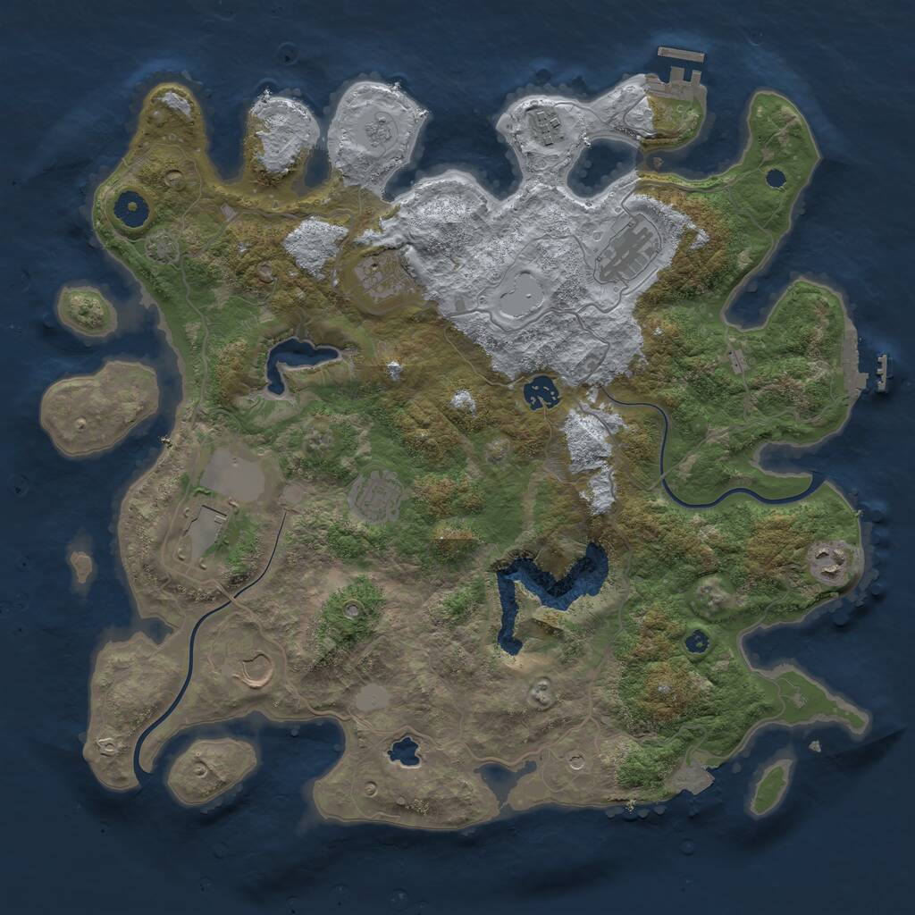 Rust Map: Procedural Map, Size: 4000, Seed: 66772170, 14 Monuments