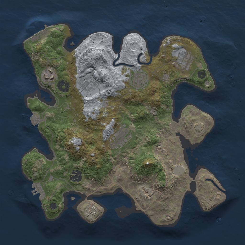 Rust Map: Procedural Map, Size: 3000, Seed: 1520228363, 13 Monuments