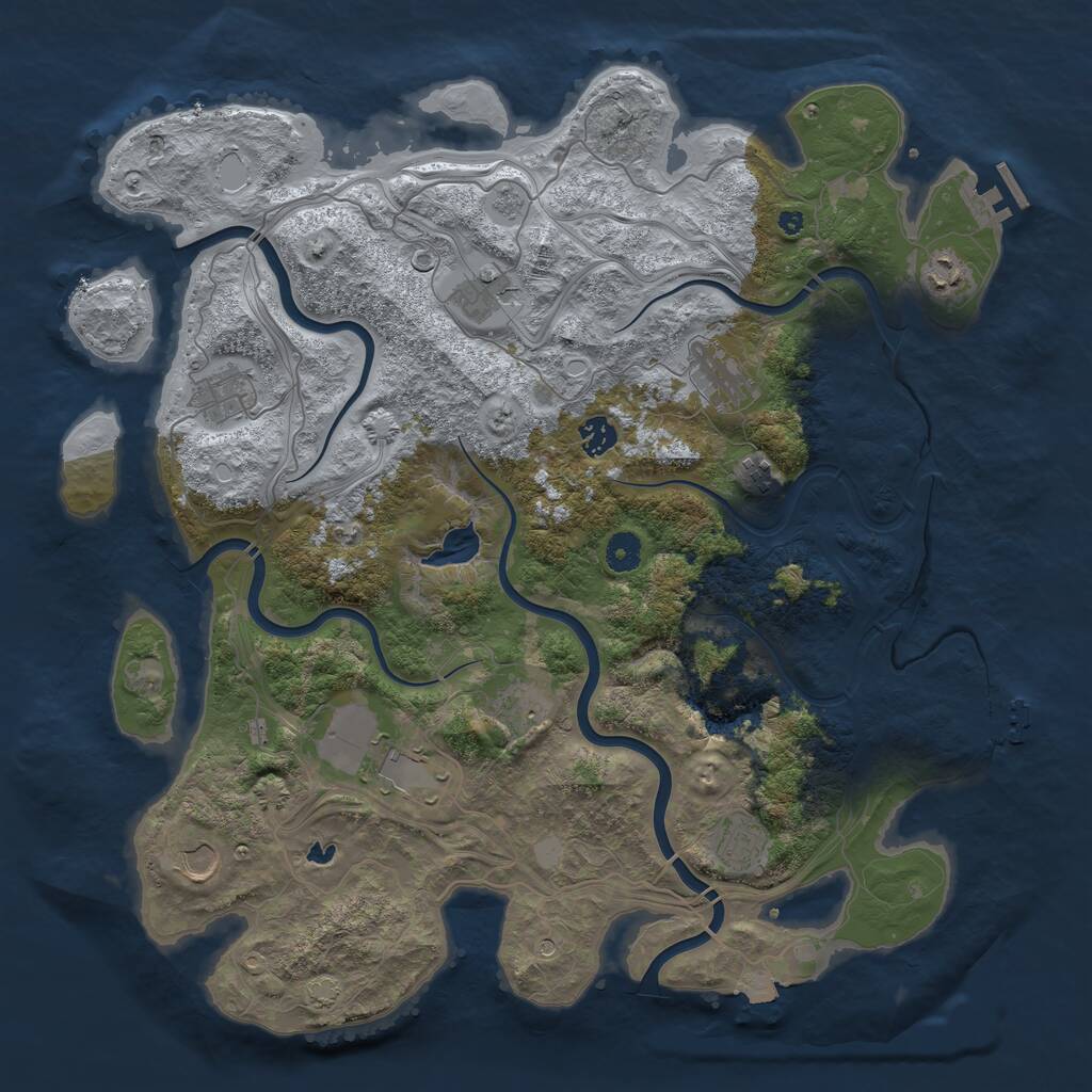 Rust Map: Procedural Map, Size: 4300, Seed: 60956699, 16 Monuments