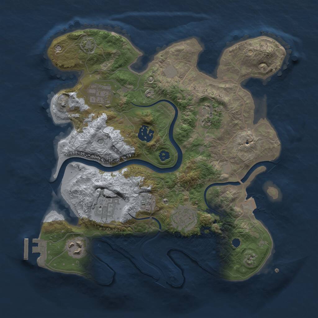 Rust Map: Procedural Map, Size: 3000, Seed: 937661509, 11 Monuments