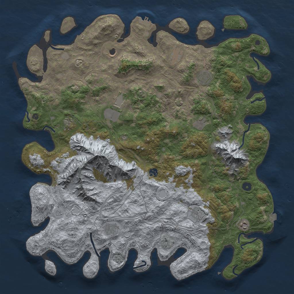Rust Map: Procedural Map, Size: 5000, Seed: 1788635216, 18 Monuments