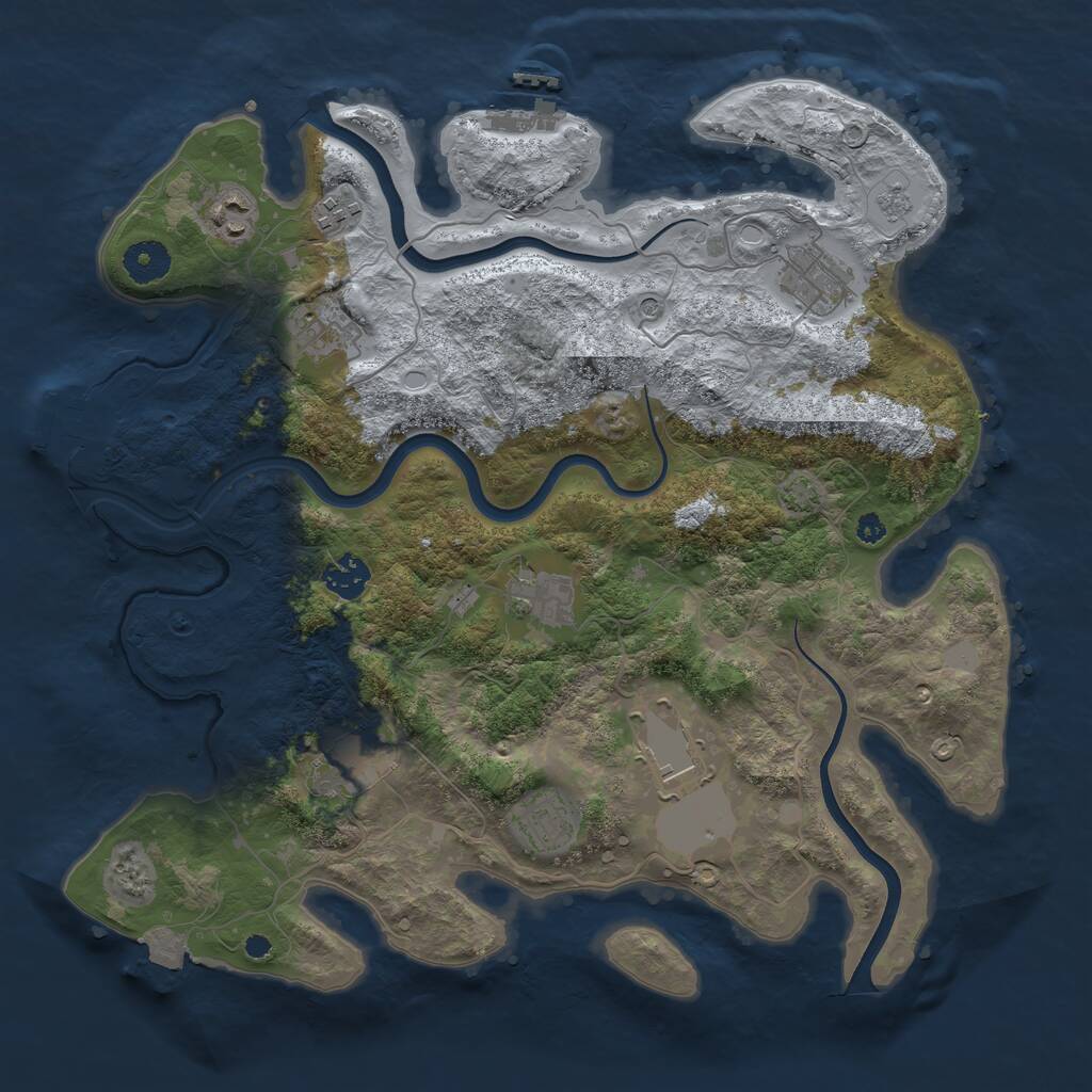 Rust Map: Procedural Map, Size: 3700, Seed: 46900104, 15 Monuments