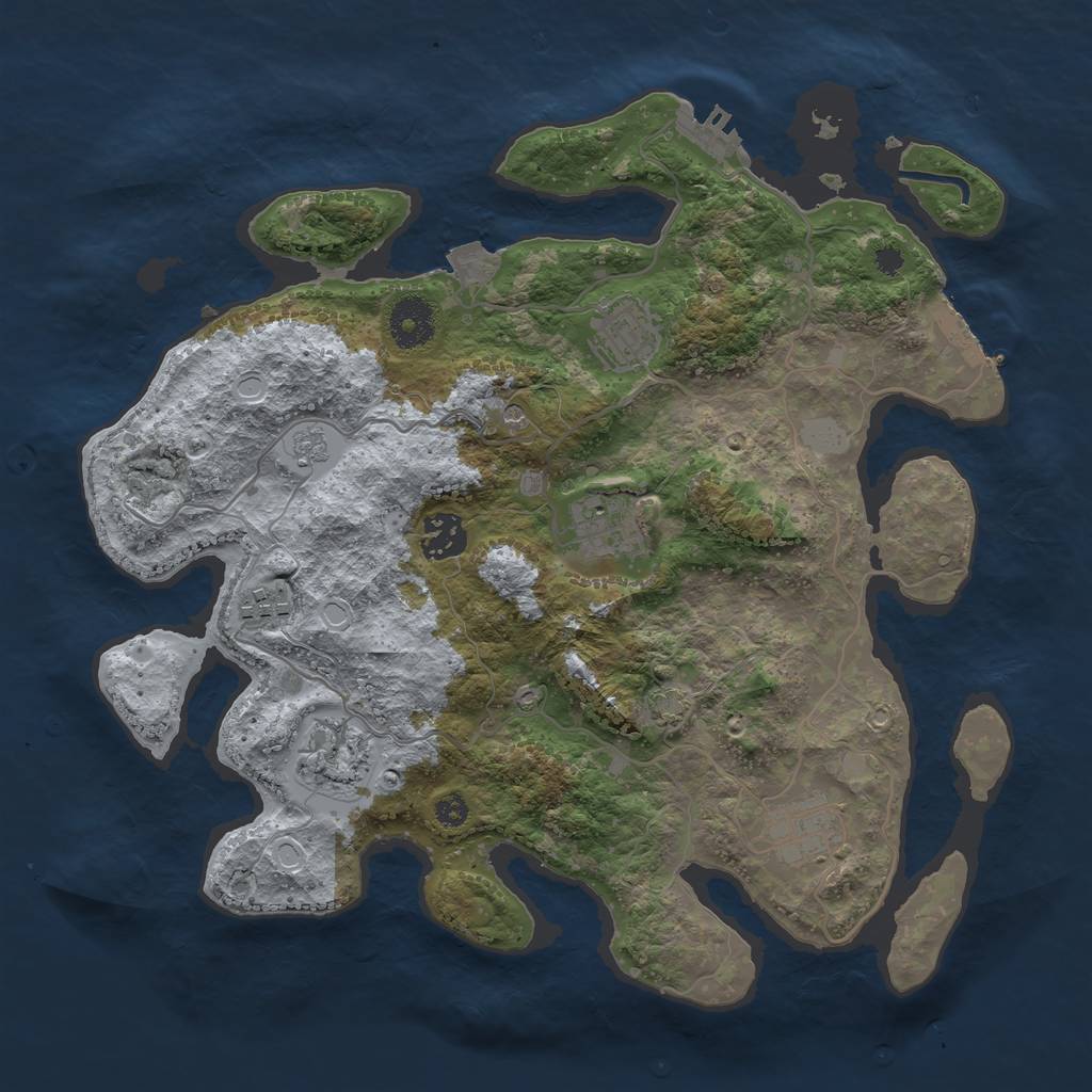 Rust Map: Procedural Map, Size: 3400, Seed: 5079274, 14 Monuments