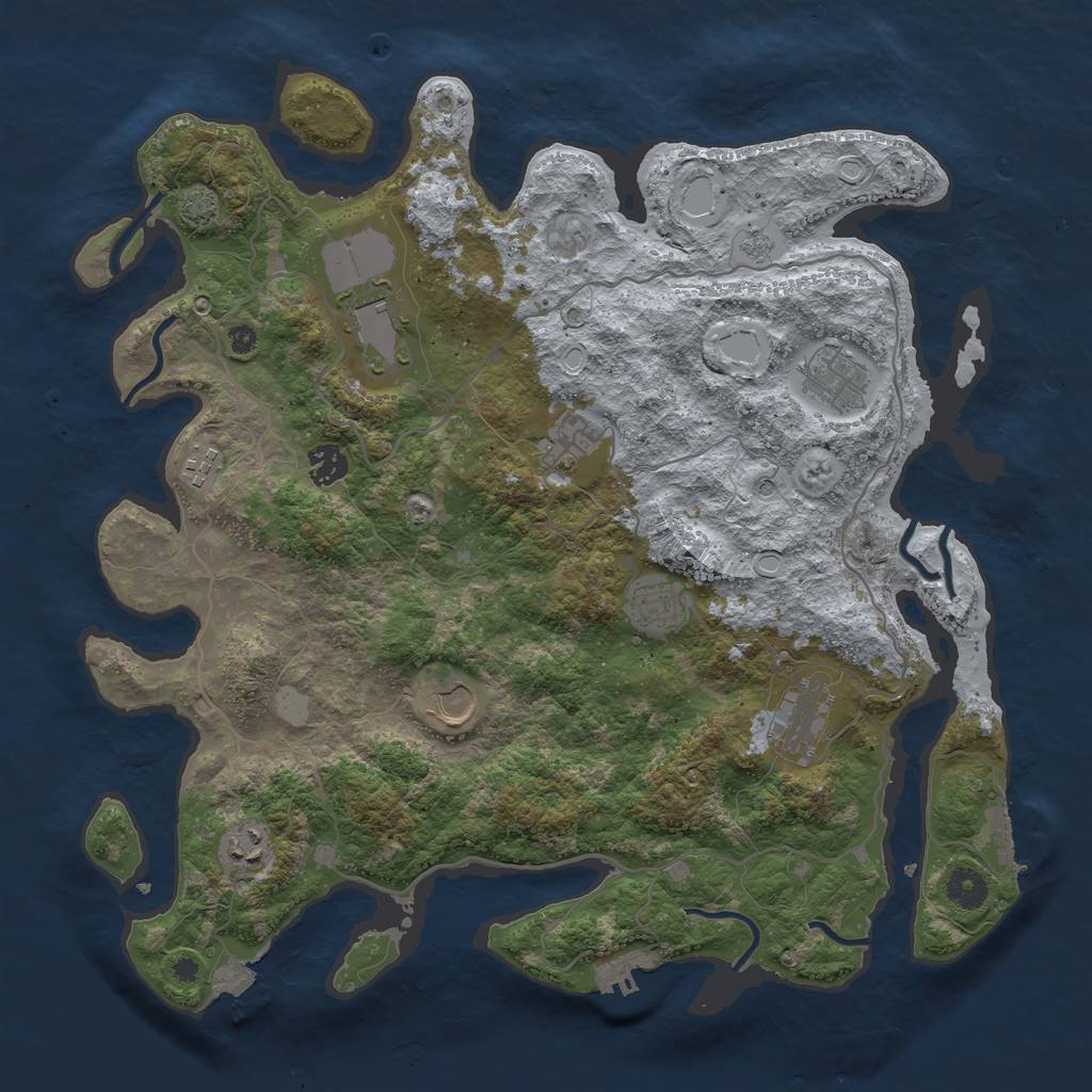 Rust Map: Procedural Map, Size: 4000, Seed: 479104564, 17 Monuments