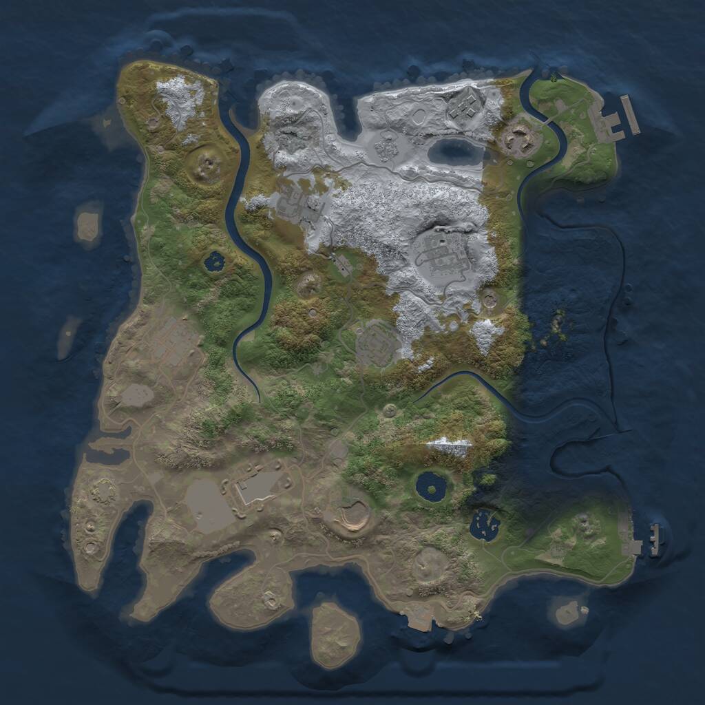 Rust Map: Procedural Map, Size: 3500, Seed: 94010660, 15 Monuments