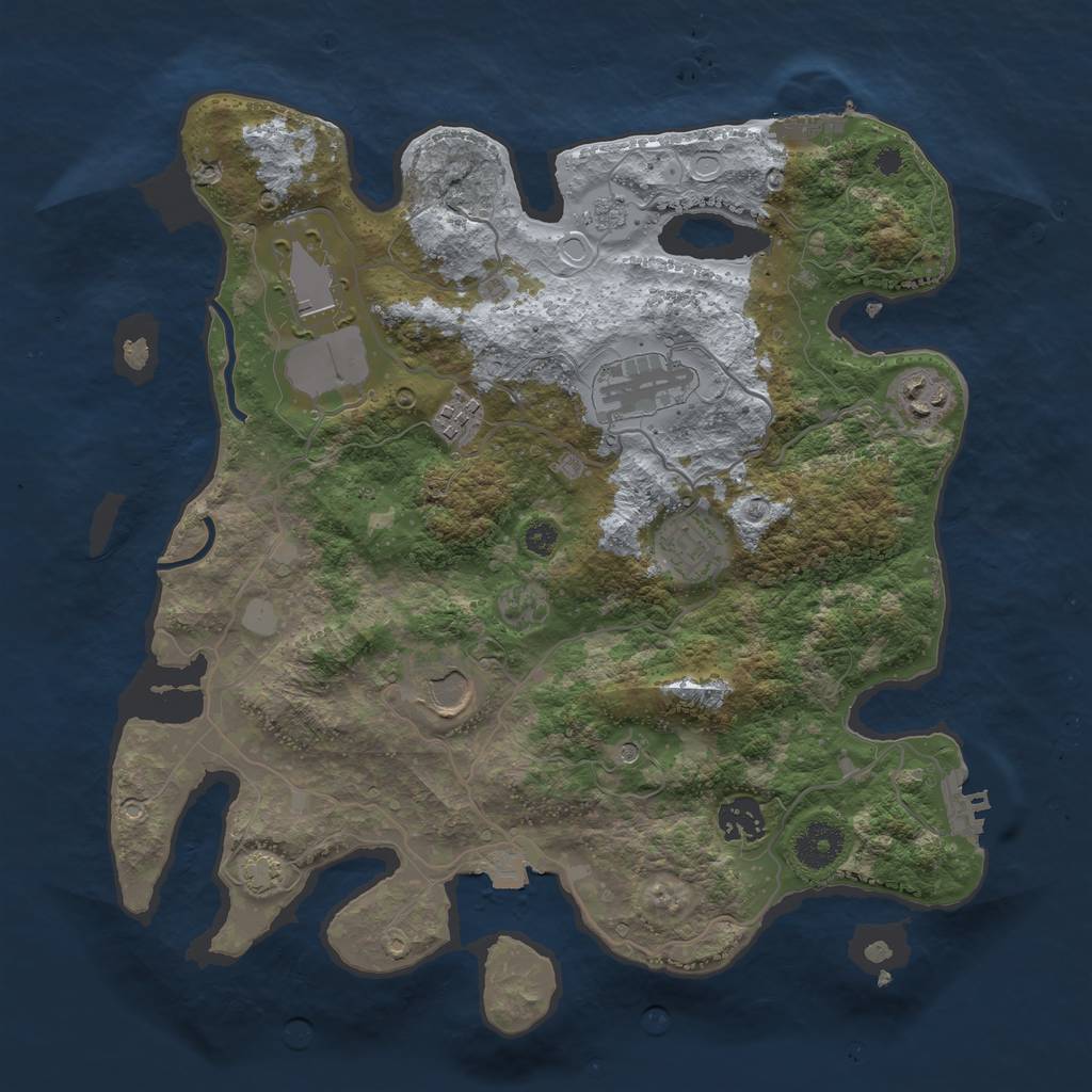 Rust Map: Procedural Map, Size: 3500, Seed: 94010660, 15 Monuments
