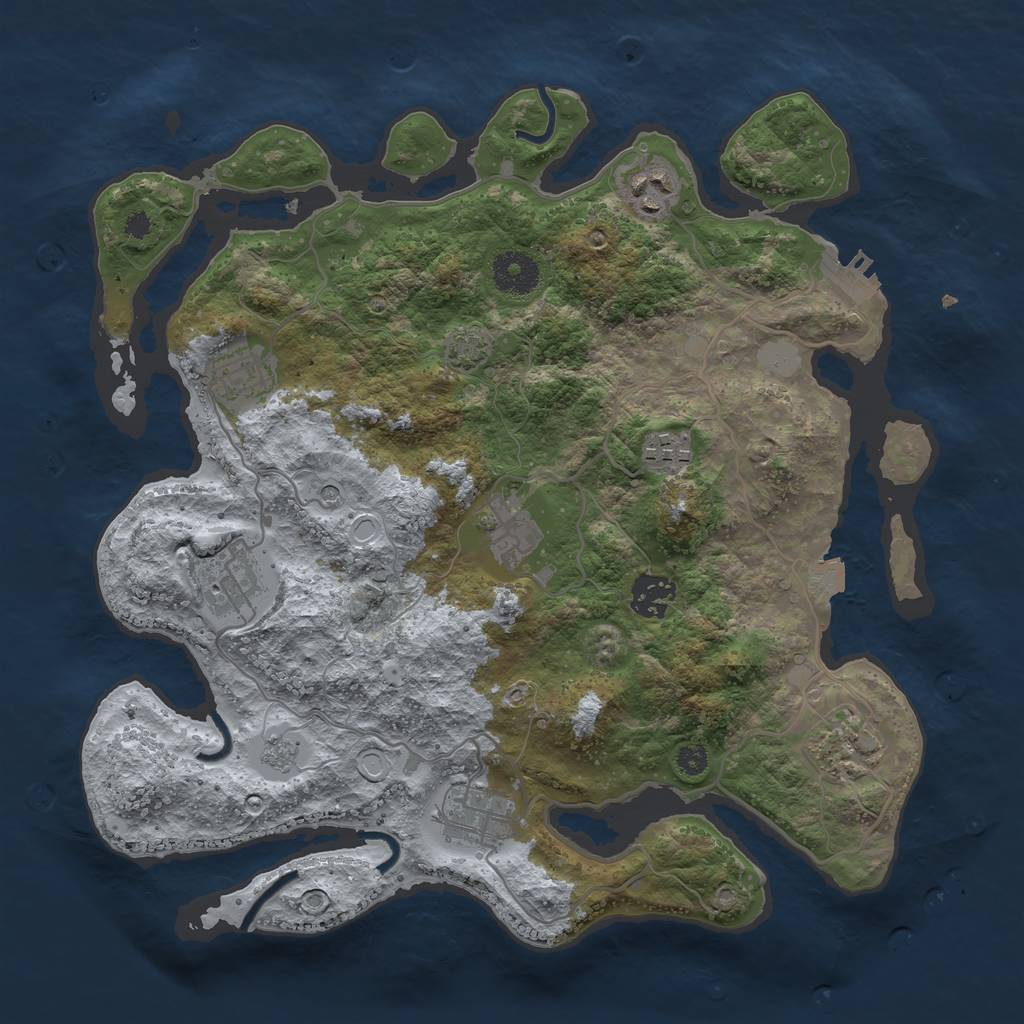 Rust Map: Procedural Map, Size: 3400, Seed: 46201700, 15 Monuments