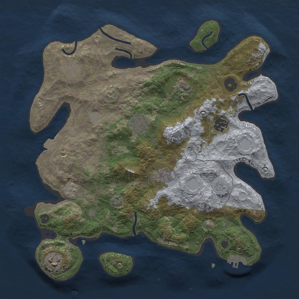 Rust Map: Procedural Map, Size: 3400, Seed: 51282891, 14 Monuments