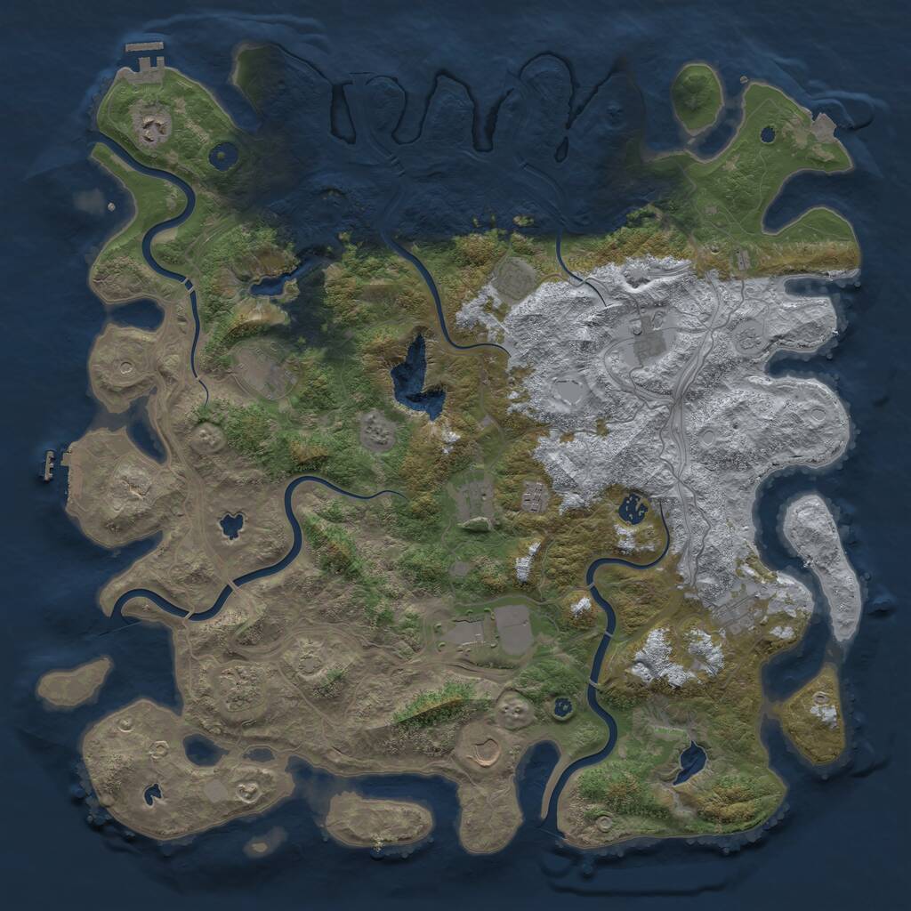 Rust Map: Procedural Map, Size: 4875, Seed: 1337, 17 Monuments